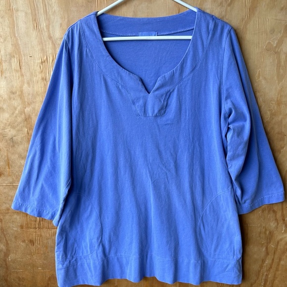 fresh Produce Lavender Tunic with Pockets 3/4 Sleeve Long T-Shirt - Picture 9 of 10